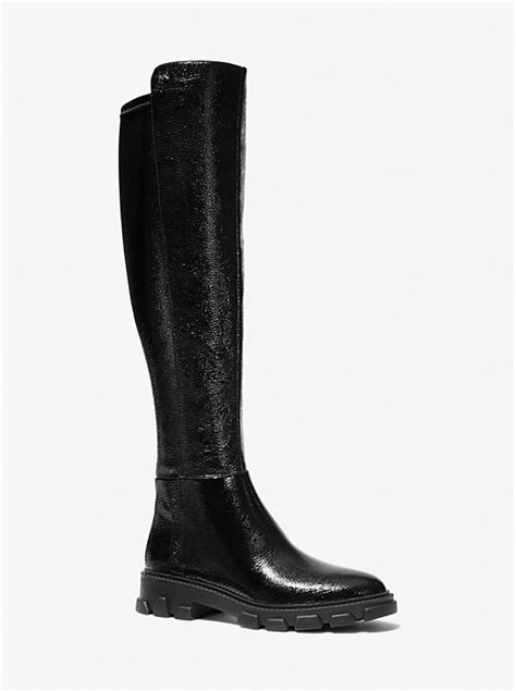 michael kors crackled faux patent leather boot|Crackled Faux Patent Leather Boot .